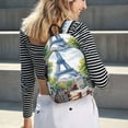 thumbnail image 3 of Ratiio Parisian Cafe With Eiffel Print Canvas Backpack for Women & Men Retro Aesthetic Rucksack Basic Backpack for High School/College Students Travel Laptop Bag, 3 of 5