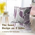 thumbnail image 5 of Purple Grey Floral Pillow Covers 16x16 Inch Set of 2 Modern Dahlia Flower Petals Decorative Throw Pillow Covers Farmhouse Pillow Cases Cotton Square Cushion Covers for Couch Bed Sofa Home Decor, 5 of 6