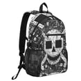 thumbnail image 2 of JIALIOU 14" Laptop Backpack Waterproof Airline Approved Stylish Casual Daypack for Travel Business College Work, Skull Pixel Art, 2 of 8
