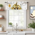 thumbnail image 2 of Bees Dwarfs Valance Curtain for Windows Yellow Sunflowers Branch Spring Flower Plant Rod Pocket Curtain Valances Short Window Treatments Panels for Kitchen Bathroom Laundry Room Basement 56 x 16 Inch, 2 of 9
