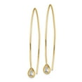 thumbnail image 2 of Sterling Silver Gold-tone CZ Threader Earrings, 2 of 3