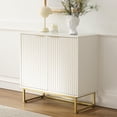 thumbnail image 5 of Joyyskill Fluted Storage Cabinets Set of 2, Sideboard Buffet Cabinet with Adjustable Shelves, Multifunctional Console Table Accent Cabinet, White, 5 of 7