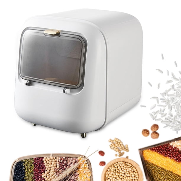Contenedores de almacenamiento de alimentos para arroz, cubeta de cereales de 10 kg sellada para cocina Blanco perfecl contenedor de almacenamiento de arroz