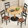 thumbnail image 2 of Yardi Yarda Farmhouse Dining Chairs Set of 2, Rubber Wood Kitchen Chairs with Open Back, Dining Chair for Indoor, Black, 2 of 7