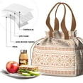 thumbnail image 4 of Boho Bohemia Geometric Line Art Drawstring Lunch Bag Women - Drawstring Lunch Bag Insulated for Work Office - Stain-Resistant Large Lunchbags for Women with Multi-Pockets, 4 of 6