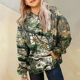 thumbnail image 2 of Dakiuu Girl's Maple Leaves Camo Hoodies Long Sleeve Oversized Sweatshirts Pullovers Streetwear Trendy Loose Fit Drop Shoulder Hooded Tops for 2-12 Years Girls Green 10-11 Years (150), 2 of 6