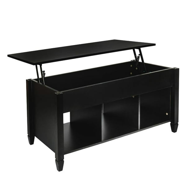 Zimtown Lift Up Top Coffee Table With Hidden Compartment End Rectangle Table Storage Space Living Room Furniture Black Walmart Com Walmart Com