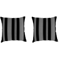 Jordan Manufacturing 16" x 16" Reeder Black Stripe Square Outdoor Throw Pillow (2 Pack)