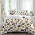 thumbnail image 2 of Botanical Flowers Bedding 3 Piece Duvet Cover Set Full Size, Farmhouse Yellow Gray Floral Plants Soft Microfiber Comforter Cover with Zipper Closure & Pillowcases, Wrinkle & FadeResistant Quilt Cover, 2 of 9