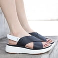 thumbnail image 2 of IUJSOY Sandales de Marche pour Femmes à Découpes, à Brides Croisées, Compensées, Slingback, Chaussures de Plage et de Robe, 2 of 8