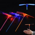 thumbnail image 2 of Led Flash Plastic Bamboo Dragonfly Propeller Kids Outdoor Hand Push Gifts Toy, 2 of 5