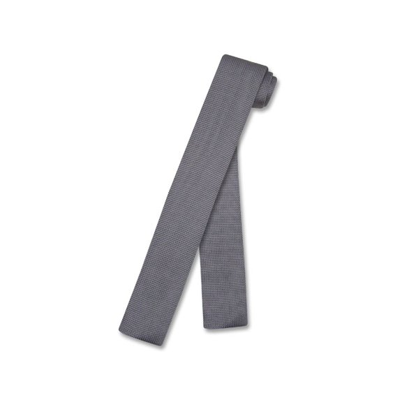 Biagio KNITTED Neck Tie Solid CHARCOAL GREY Color Men's Knit NeckTie