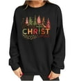 thumbnail image 3 of Ounisa Christmas Sweatshirts for Women Tis the season Christmas Outfits Merry Christmas Lightweight Pullover Christmas Tree Christmas Gifts Merry Christmas Letter Graphic Tops, 3 of 7