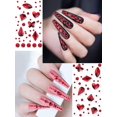 thumbnail image 4 of Diamantes de imitación de uñas rojas Corazones Mariposa Cristales de arte de uñas de forma redonda Diamantes Diamantes de imitación de espalda plana Gemas de uñas de piedra de diamante 3d con pin, 4 of 5