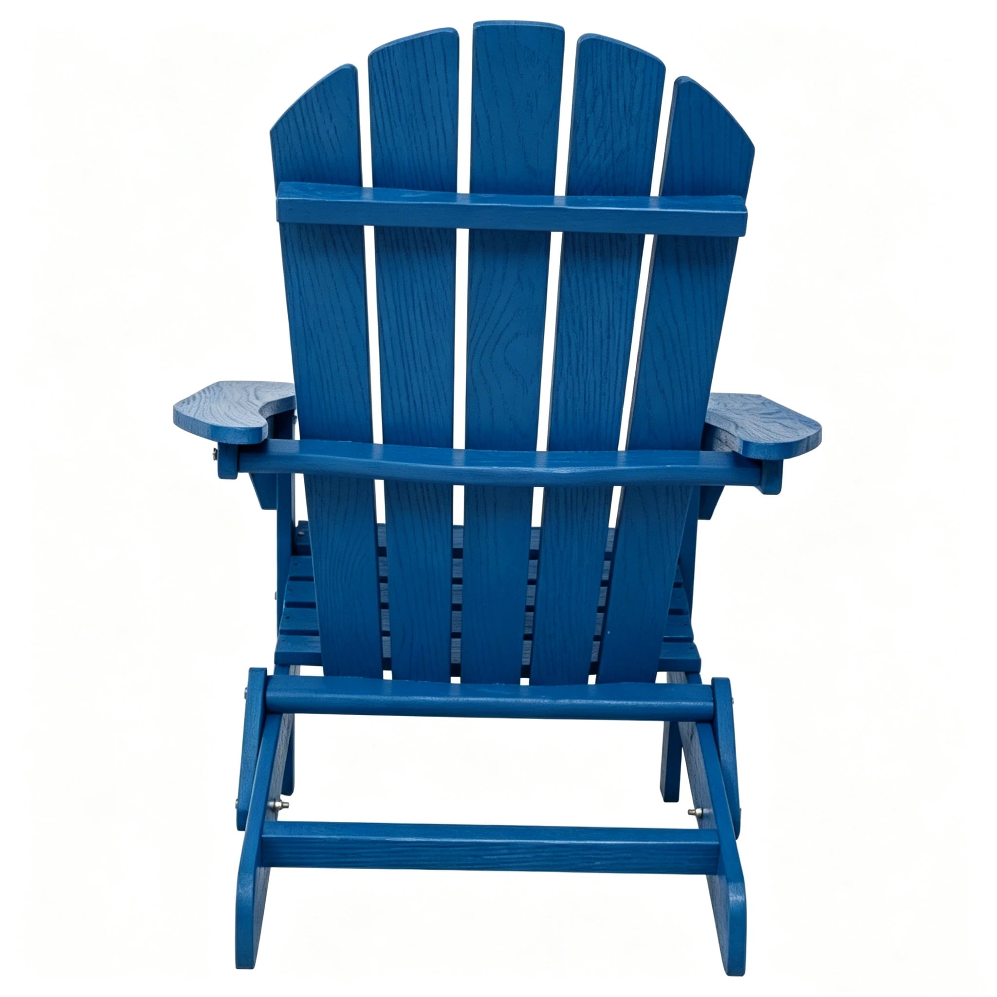 AISWORD Outdoor Folding Embossed Adirondack Chair, Pre-Assembled BackRest Wood Lounge Chair, Navy