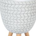 thumbnail image 4 of LuxenHome Jardinière Ronde MgO Design Cube Blanc 14,6 Po avec Pieds en Bois, 4 of 8