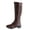 Brown, variant on Jsaierl Women's Chunky Low Heels Boots Knee High Winter Boots Comfortable Pull On Zipper Chunky Heel Western Cowgirl Knee High Boots