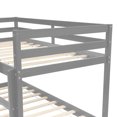thumbnail image 2 of Bunk Beds with Trundle, Modern Heavy-Duty Solid Wood Bunk Bunk Bed, Twin Over Twin Loft Bed with Stairs and Guard Rail, Solid Wood Convertible Bunk Bed Frame, Wooden Trundle Bed Frame, SS1360, 2 of 9