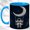 Blue, variant on Crescent Moon Astronaut Coffee Mug, Space Night Mug, Ceramic 11 oz