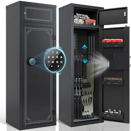 KAER 10-12 Gun Safe Gun Safes for Rifles and Pistols Large Gun Safe for Home Rifles and Shotguns Gun Cabinet Rifle Safe Gun Safes & Cabinets Quick Access Gun Safes with Adjustable Shelves