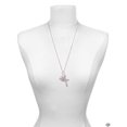 thumbnail image 3 of Delight Jewelry Silvertone Love Banner on Pink Crystal Heart Everlasting Love Engraved Cross Zoey Necklace, 28", 3 of 4