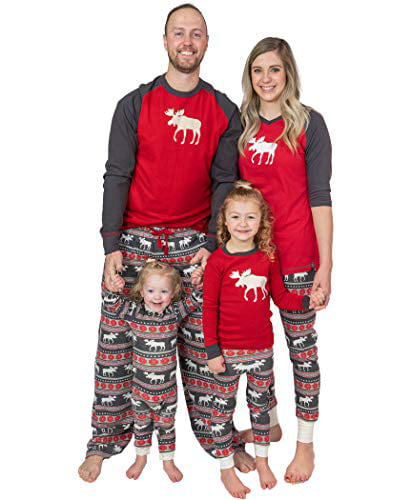 Sleepyheads Holiday Red Family Matching Nordic Deer Pajama PJ Sets