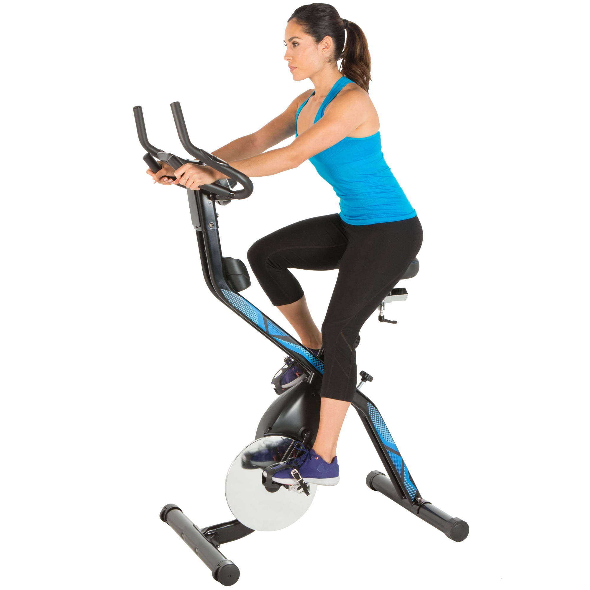 EXERPEUTIC Flywheel 100 Bluetooth Smart Technology Foldable Folding Indoor Cycling Exercise Bike with Free MyCloudFitness App