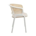 thumbnail image 4 of Leisuremod Ervilla Mid-Century Modern Dining Armchair with White Powder Coated Steel Legs and Wicker Back for Kitchen and Dining Room, Beige, 4 of 13