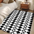 thumbnail image 4 of Bohemia Area Rugs 2.7'x5', Washable Small Throw Rugs for Kitchen Bedroom, Retro Abstract Geometric Pattern Boho Black Indoor Outdoor Rug Non-Slip Low Pile Carpet Runner Reversible Floor Mats, 4 of 8