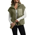 thumbnail image 2 of GEWSEY Womens Fleece Jacket Vest Sleeveless Fuzzy Sherpa Jackets Zip Up Oversized Casual Coats Fall Winter Womens Tops 2025 (Green, L), 2 of 5