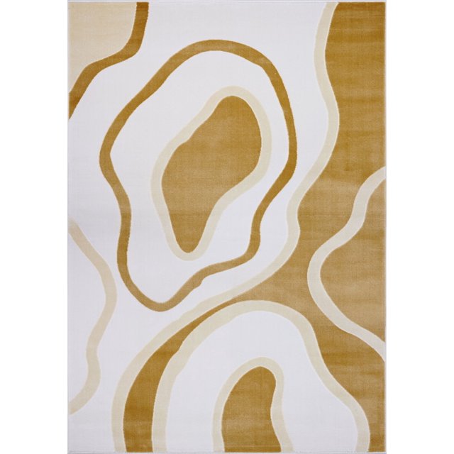 Ladole Rugs Abstract Soft Durable Polypropylene Indoor Area Rug Carpet in Peach- Cream, 8x11 (7'10" x 10'5", 240cm x 320cm)