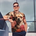 thumbnail image 4 of Yiaed Vintage Red Flower ChihuahuaPrint Men's Short Sleeve Polo Shirt,Golf Polo for Men Three-Button Golf Shirt Athletic Casual Collared T-Shirt- XX-Large, 4 of 7