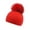 Red, variant on Krdevn Kids Solid Knit Beanie Large Pom Pom Soft Stretchy Warm Wool Winter Hat for Toddler Baby Boys Girls Autumn Cold Daily Outdoor