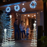 Yescom Sparkle LED Christmas Spiral Light Kit 3/4/6Ft Battery Indoor Outdoor Yard Party Shop Decoration 3Pack Cool White