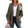 thumbnail image 2 of Women Open Front Long Sleeve Chunky Knit Cardigan Sweaters Outwear with Pockets, 2 of 5