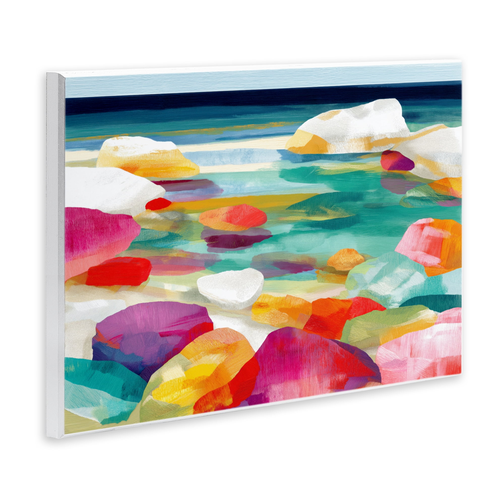 Stupell Industries Vivid Stones By The Shore Wall Plaque Art, design by Chromatic Storm Studio