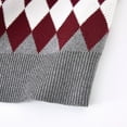 thumbnail image 4 of AHTJRT Boys Girls V Neck Sweater Vest Fashin Classic Argyle Graphics Printed Pullover Warm Knitted Sleeveless Sweater Jersey College Style Vest Wine 7-8 Years, 4 of 6