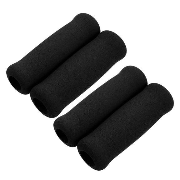 COMPUKAS 4Pcs Black Foam Cane Hand Grips Walking Aid Elderly Use Anti-slip Comfortable Grip