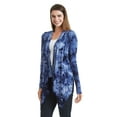 thumbnail image 3 of Made by Johnny Women's Off-Duty Open Front Tie Dye Cardigan M NAVY, 3 of 6