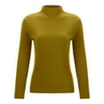 thumbnail image 5 of Fiaer Fall Sweaters for Women 2025 Crew Neck Long Sleeve Plus Size Trendy Casual Solid Color Lightweight Ribbed Knit Tops Yellow XL, 5 of 7