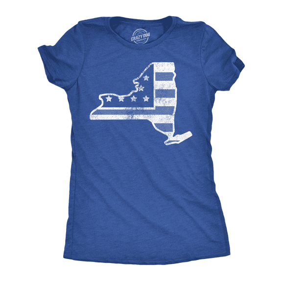 Womens Funny T Shirts American Flag New York State Awesome Fourth Of July Tee for Ladies Womens Graphic Tees