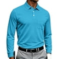 thumbnail image 2 of LWavelet Mens Polo Shirts Long Sleeve Button Collared Golf Shirts Casual Classic Business Dress Shirts for Office Work, 2 of 7