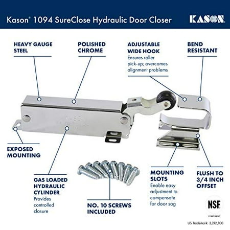 Kason 1094 Sureclose Hydraulic Door Closer Exposed With Flush To