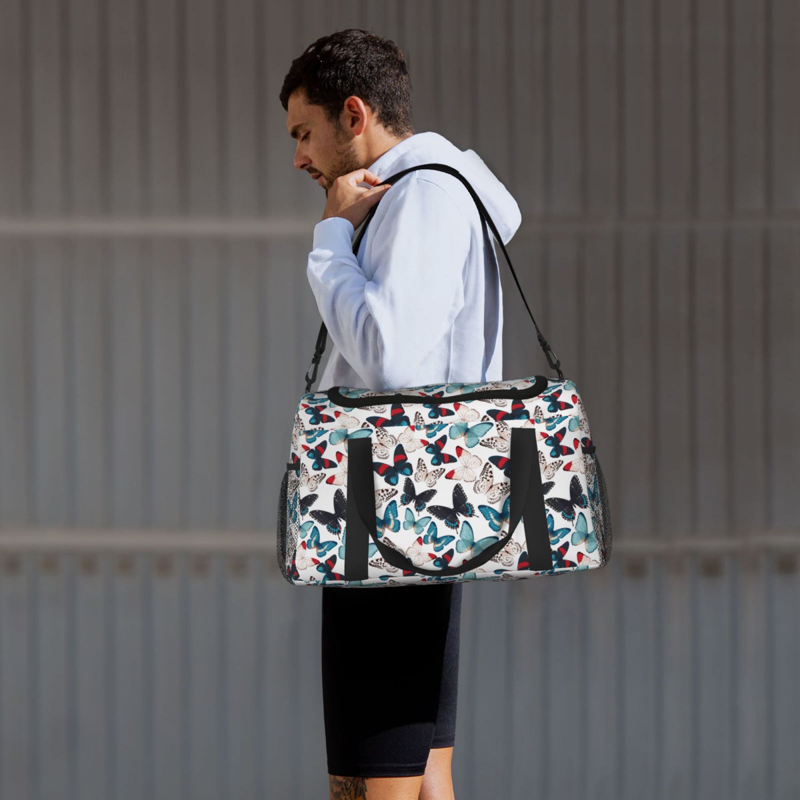 Fuzoiu Butterfly Print Travel Duffle Bag,Carry On Tote Bags,Duffel Bag,Sport Gym Bag, Hospital Bag for Labor and Delivery, Overnight Bag,Luggage Bag