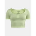 thumbnail image 5 of No Boundaries Seamless Scoop Henley Tee, Women's, 5 of 5