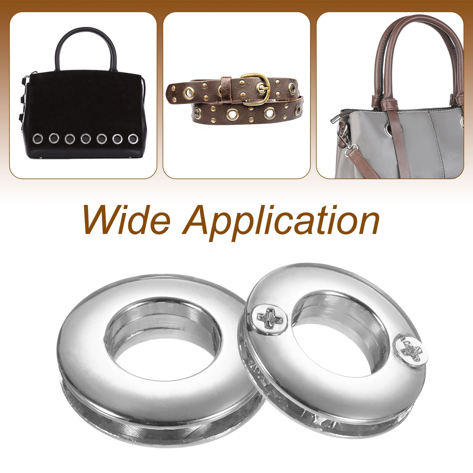 Unique Bargains Zinc Alloy Grommets for Fabric Curtains Leather Craft Silver 3/8"