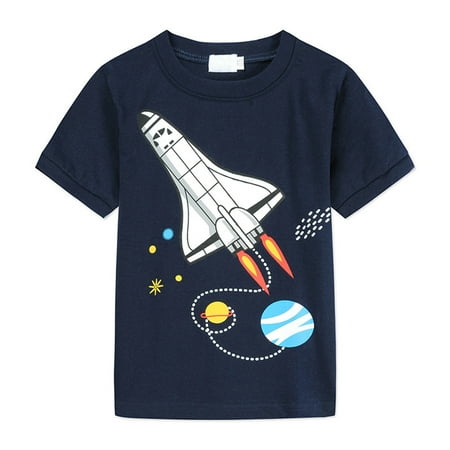 

QWERTYU Toddler Baby Child Children Kids T Shirts and Shorts Set Clothing Set Outfits Summer Short Sleeve Cartoon Print for Boy 1Y-8Y