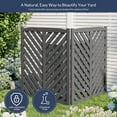 thumbnail image 2 of BELLEZE Privacy Fence Panels for Outside, Wooden Air Conditioner Fence Pool Equipment Generator Trash Can Enclosure Outdoor Fence Panels (2 Panels-Dark Gray), 2 of 7
