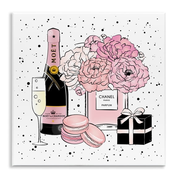 Stupell Industries Contemporary Pink Glam Celebration Champagne Wall Plaque Art, 12 x 12, by Martina Pavlova