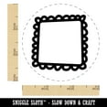 thumbnail image 2 of Scalloped Square Frame Doodle Self-Inking Rubber Stamp Ink Stamper - Yellow Ink - Small 3/4 Inch, 2 of 7